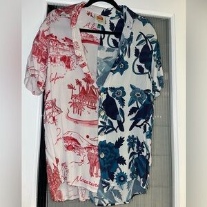 Farm Rio short sleeve button down, size XS